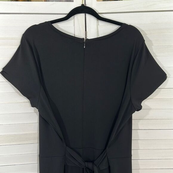 Jumpsuit Size 1X H by Halston Jet Set Jersey Black Like New - Picture 8 of 13
